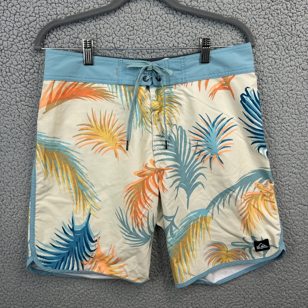 Quiksilver‎ Highline Men's Board Shorts 30 Multi-Color Palm Leaf Quick-Dry